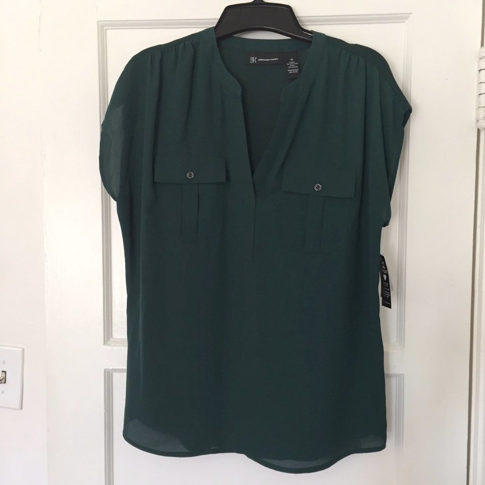 Green Mixed-Media Utility Shirt